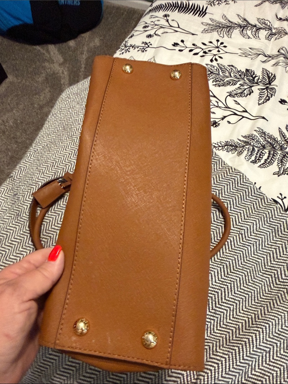 Michael Kors Hamilton Cognac Leather Satchel with Gold Hardware - Picture 3 of 5